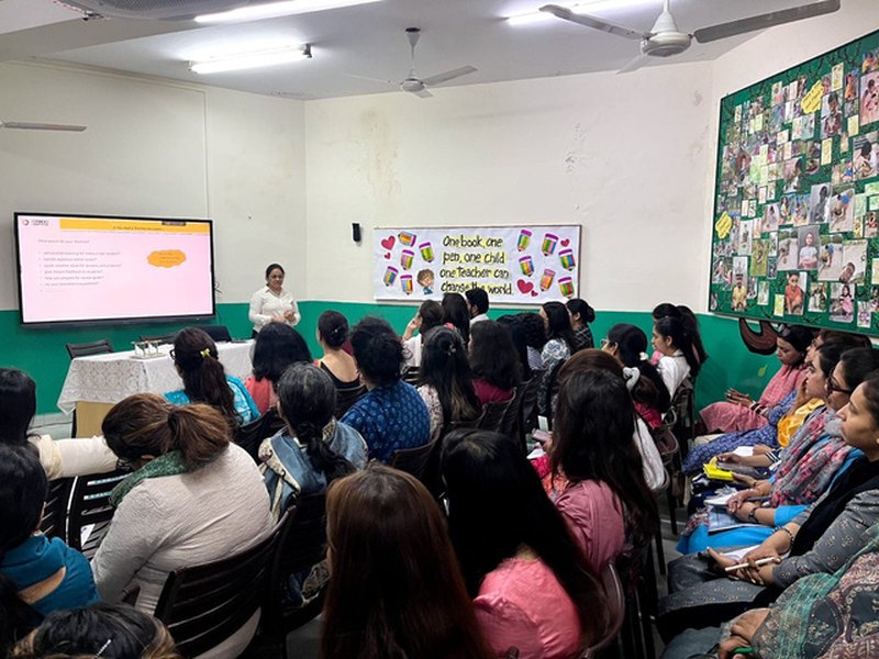 Teachers attending the AI training workshop led by Kavleen Kaur Bhatia at DPS Vasant Vihar, New Delhi