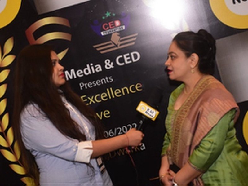 Kavleen Kaur Bhatia being interviewed at the EU Media and CED Education Excellence Conclave