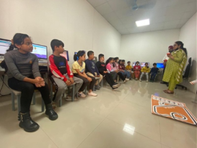 Students taking part in a Computational Thinking workshop delivered by Credo Learnings in Nepal